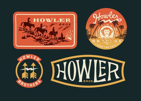 Howler Bros by Curtis Jinkins Kids Nightwear, Coffee Logo, Logotype Design, Badge Logo, Badge Design, Vintage Branding, Brand Identity Design, Logo Maker, Cool Logo