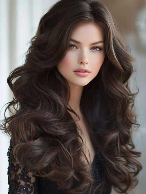 Long Hairstyles for Round Faces: Flattering Styles and Expert Tips Dark Long Hair With Layers, Long Waves Hair, Long Hairstyles For Round Faces, Graduated Bob Haircuts, Butterfly Haircut, Womens Haircuts Medium, Hairstyles With Glasses, Long Hairstyle, Boring Hair