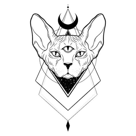 Page 2 | Geometric tattoo Vectors & Illustrations for Free Download | Freepik 3 Eyed Cat Drawing, Cat With 3 Eyes, Geometric Tattoo Vector, 3rd Eye Tattoo, Sphinx Tattoo, Cat Eye Tattoos, Eyes Vector, Egypt Cat, Third Eye Tattoos