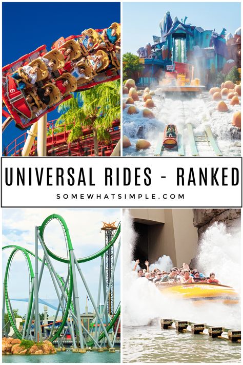 From Harry Potter to Jurrasic Park, there's plenty of fun for the whole family! Here's a list of the best rides at Universal Orlando Resort. via @somewhatsimple Universal Studios Orlando Rides List, Rides At Universal Studios Orlando, Universal Studios Orlando Rides, Universal Studios Orlando Attractions, Universal Orlando Height Requirements, Universal Studios Rides, Harry Potter Rides Universal Orlando, Harry Potter World Universal, Transformers Ride Universal Studios