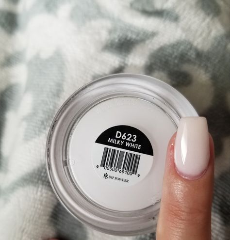 Kiara Sky Milky White Dip Milky White Nails, Milky White Nail Dip Powder, Dip Powder Nails Sns Colors, Kiara Sky Milky White Dip Powder, Dipped White Nails, Opi Milky White Dip, Milky White Dip Powder Nails Opi, Milky White Powder Nails, Dip Powder White Nails