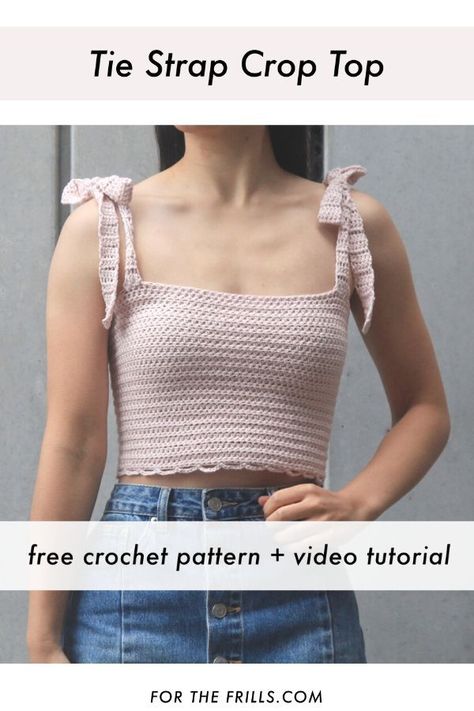 Gilet Crochet, Crop Top Pattern, Crochet Crop Top Pattern, Crochet Tops Free Patterns, Crochet Summer Tops, Strap Crop Top, Crochet Halter Tops, Crochet Woman, Crochet Top Pattern