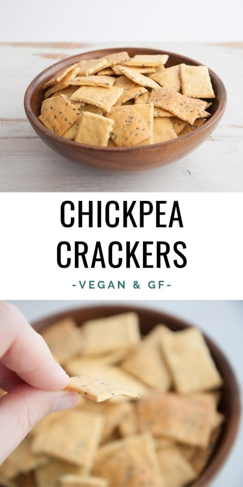 Chickpea Crackers, Chickpea Flour Recipes, Gluten Free Crackers, Vegan Chickpea, Homemade Crackers, Vegan Crackers, Black Sesame Seeds, Cracker Recipes, Gluten Free Snacks