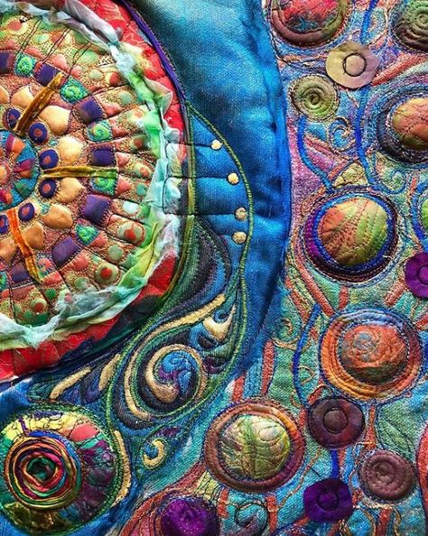 Michelle Mischkulnig, Stupendous Stitching, Artistic Quilts, Embroidery Artists, Spirit Cloth, Textiles Sketchbook, Machine Art, Textile Art Embroidery, Abstract Embroidery