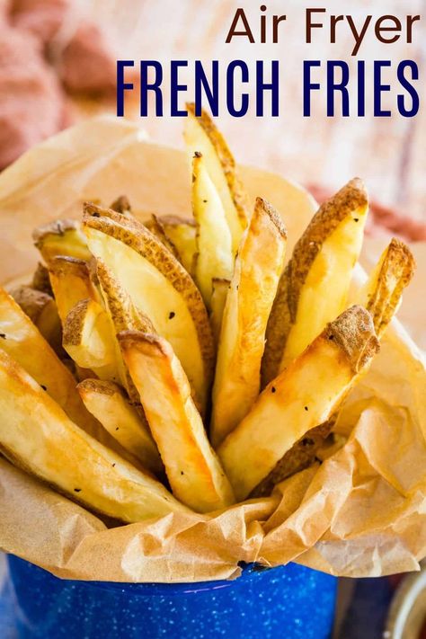 Air Fryer French Fries are perfectly fluffy inside, crispy outside, and golden brown. Forget the deep-fried or frozen ones. It's quick and easy to enjoy this all-time favorite side dish in a healthy way! Homemade Air Fryer French Fries, French Fries In Air Fryer, Reheat French Fries, Fries In Air Fryer, Air Fryer Fries, Gluten Free Recipes Side Dishes, Air Fryer French Fries, French Fries Recipe, Homemade Sloppy Joes