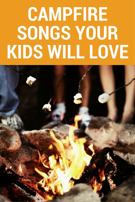 What pairs perfectly with toasting marshmallows after a long day of camping adventures? Campfire songs, of course! Your kids will love these easy to sing, classic tunes. Camping Songs For Kids, Campfire Songs For Kids, Vbs Camping Theme, Campfire Games, Toasting Marshmallows, Campfire Songs, Camp Songs, Campfire Stories, Scout Camping