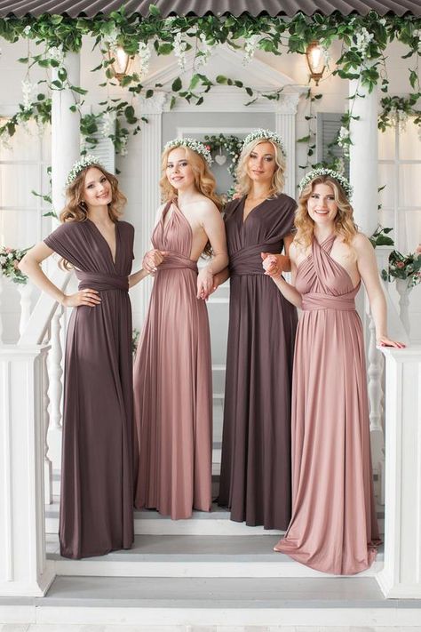 Bridesmaid Dress Infinity Dress Floor Length Maxi Wrap | Etsy Charcoal Bridesmaid Dresses, Outdoor Wedding Guest Dresses, Multiway Bridesmaid Dress, Convertible Wedding Dresses, Infinity Dress Bridesmaid, Lavender Bridesmaid, Multiway Dress, Multi Way Dress, Stunning Bridesmaid Dresses