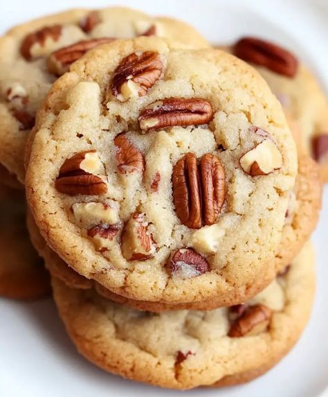 Frosted Butter Pecan Cookies, Pecan Cookies Recipes, Butter Pecan Cookies Recipe, Pecan Pie Cookies Recipe, Holiday Fruit Cake, Pecan Pie Cookies, Cookies Homemade, Broma Bakery, Butter Pecan Cookies