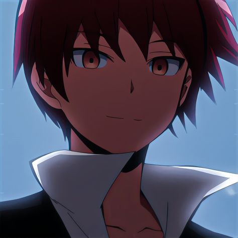 Assassinations Classroom Karma, Red And Blue Pfp, Karma Akabane Pfp, Karma Assassin Classroom, Assasination Classroom Pfp, Karma Pfp, Kawaii Discord Pfp, Karma Akabane Fanart, Karma Akabane Wallpaper