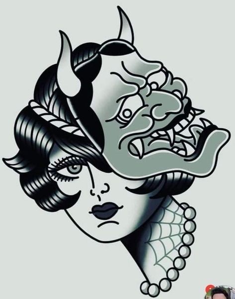 Old School Black And White Tattoo, Traditional Pin Up Girl Tattoos, Pin Up Traditional Tattoo, Japanese Old School Tattoo, Traditional Style Tattoo Black And White, Traditional Tattoo Design Old School, Old School Japanese Tattoo, Traditional Tattoo Art Black And White, Tattoo Ideas Old School