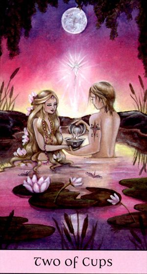 Free Daily Tarotscope –Feb 22, 2015 — Two of Cups -- Today’s Venus / Mars conjunction may see you bonding intimately with another.  The Two of Cups speaks of falling in love, finding your other half, and connecting with another on such a powerful level that the two become one. (more)... Fantasy Tarot, Tarot Suits, Pagan Life, Funny Tarot, Tarot Board, Fortune Tellers, Cups Tarot, Awesome Artwork, Tarot Tips