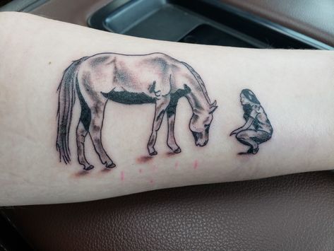 Horse Remembrance Tattoo, Horse Riding Tattoo, Small Horse Tattoos For Women, Horse Memorial Tattoo, Horse Tattoo Ideas For Women, Horse Tattoo Ideas, Small Horse Tattoo, Horse And Girl, Tattoo Horse