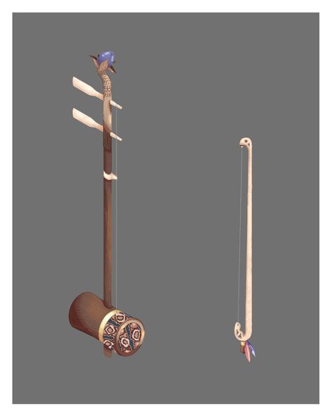 ArtStation - Lullaby Erhu , Susana Alvarez Erhu Chinese Instrument, Erhu Instrument, Instrument Art, Instrument Design, Instruments Art, Prop Design, Musical Instrument, Baseball Bat, How To Fall Asleep