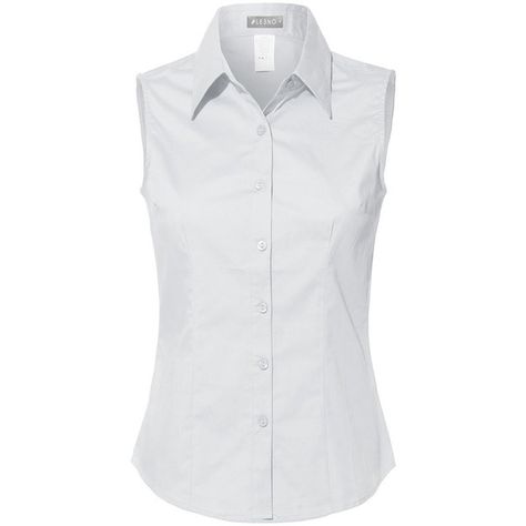 LE3NO Womens Lightweight Cotton Sleeveless Button Down Shirt ($20) ❤ liked on Polyvore featuring tops, no sleeve shirt, stitch shirt, sleeveless shirts, stretch shirt and button shirt Button Shirt Women, White Sleeveless Shirt, Sleeveless Button Down Shirt, Sleeveless Shirts, Stitch Shirt, White Sleeveless Blouse, Midi Skirt Pencil, Women Shirts Blouse, Sleeveless Shirt