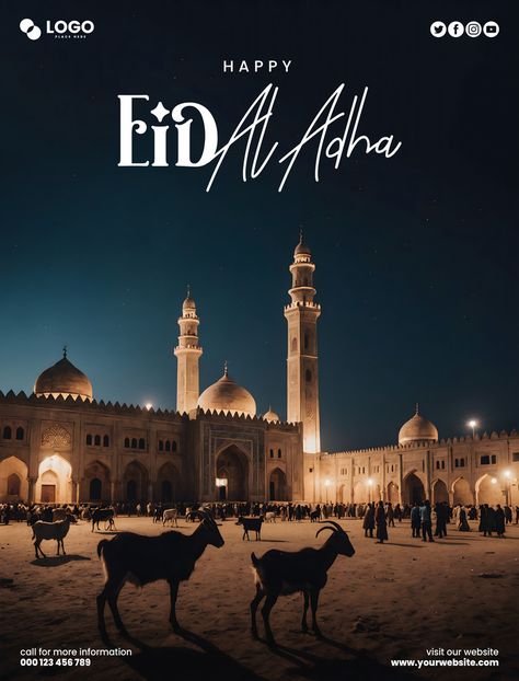 Eid Adha Mubarak Design, Eid Al Adha Poster, Eid Al Adha Design, Eid Mubarak Poster, Eid Mubarak Design, Eid Al-adha Design, Eid Adha Mubarak, Eid Al Adha Greetings, Editing Material