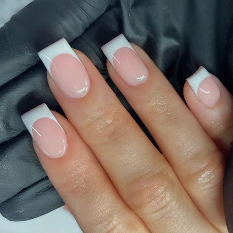 Thick White Tip Nails, Thicker French Tip Nails, French Manicure Thick White, French Tip Nails Thick White, French Nails Thick White, Thick White French Tip Nails, Thick French Tip Nails, Thick French Tip, Nude French Manicure