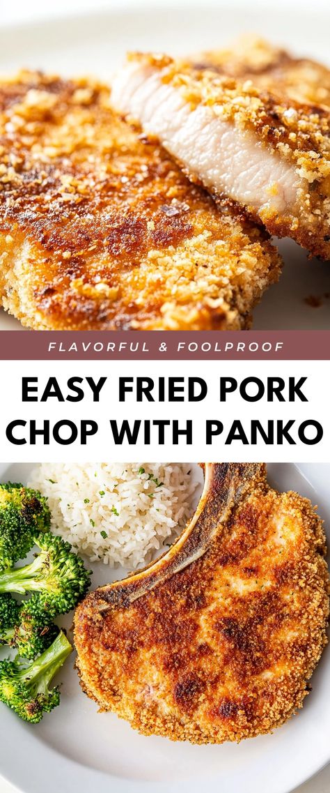 Image for Easy Fried Pork Chop with Panko Panko Pork Chops, Fried Pork Chop Recipes, Pork Cutlet, Fried Pork Chops, Pork Cutlets, Dinner Night, Fried Pork, Pork Chop, Pork Chop Recipes