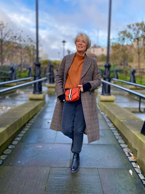 Winter outfits as we build up to Christmas - women over 50 - Midlifechic Winter Fashion For Women Over 50, Middle Aged Women Fashion, Uniqlo Coat, Dresses For Older Women, Advanced Fashion, Ageing Gracefully, City Break Outfit, 50s Women, Winter Travel Outfit