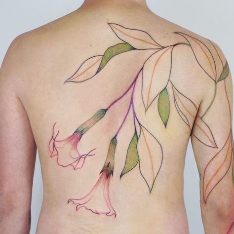 Amazing Tattoo Ideas, Floral Back Tattoos, Science Tattoos, Magnolia Tattoo, Tatoo Inspiration, Clothing Board, Blooming Cactus, Tattoo Illustration, Time Tattoos