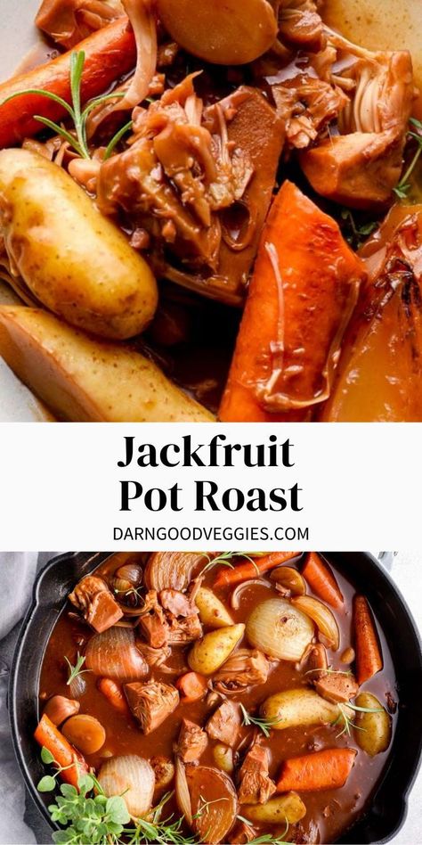 Jackfruit Stew Crockpot, Vegan Jackfruit Pot Roast Slow Cooker, Jackfruit Pot Roast Crockpot, Jackfruit Pot Roast Vegan, Jack Fruit Pot Roast, Vegetarian Pot Roast, Vegan Dutch Oven, Jackfruit Pot Roast, Vegan Pot Roast