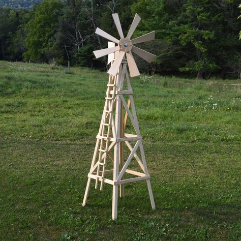 A & L Furniture Farm Style Windmill | Hayneedle Wood Windmill, Windmill Diy, Wooden Windmill, Farm Windmill, L Furniture, Cedar Furniture, Windmill Design, Lawn Ornament, Farm Style