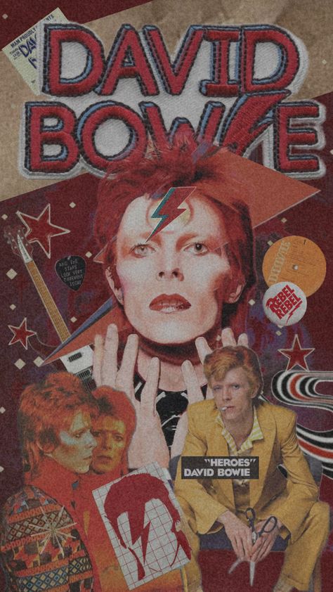 David Bowie Symbols, Bowie Heroes, Iggy And The Stooges, Ian Hunter, Mott The Hoople, Mick Ronson, Music Project, Aladdin Sane, Marc Bolan