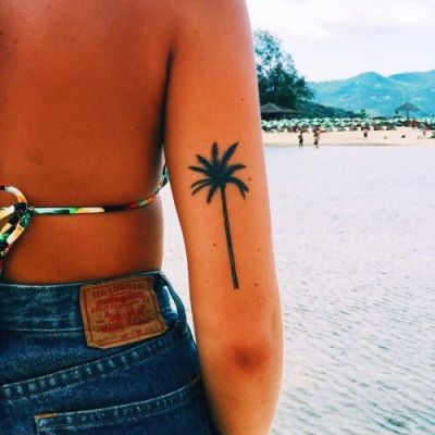 diagnosis Tropical Tattoo, Sunset Tattoos, Rose Tattoos For Women, Tattoo Back, Palm Tattoos, Palm Tree Tattoo, Baby Tattoos, With Meaning, Tree Tattoo