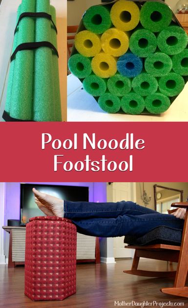 7 pool noodle DIY ideas #poolnoodle #poolnoodles #crafts #floatingcandles #bootholders #squeegee  MotherDaughterProjects.com Noodles Ideas, Pool Noodle Crafts, Diy Luminaire, Mother Daughter Projects, Diy Blanket Ladder, Cheap Backyard, Pool Noodle, Pool Noodles, Floral Arrangements Diy