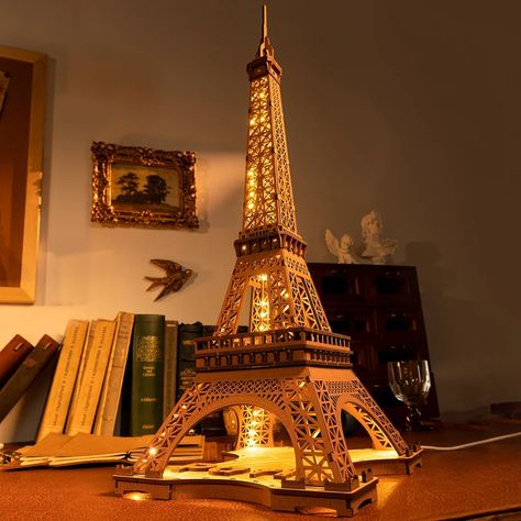 Eiffel Tower Night Light Home Decoration - Etsy Eiffel Tower Craft, Eiffel Tower Model, Harry Potter 3d, Tower Models, The Iron Lady, 3d Wooden Puzzle, Gustave Eiffel, Model Building Kits, Paris Map