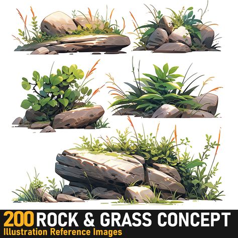 Game Animation, Grass Painting, Environment Props, Animation Illustration, Props Art, Landscape Elements, Game Concept Art, Digital Painting Tutorials, Time To Go