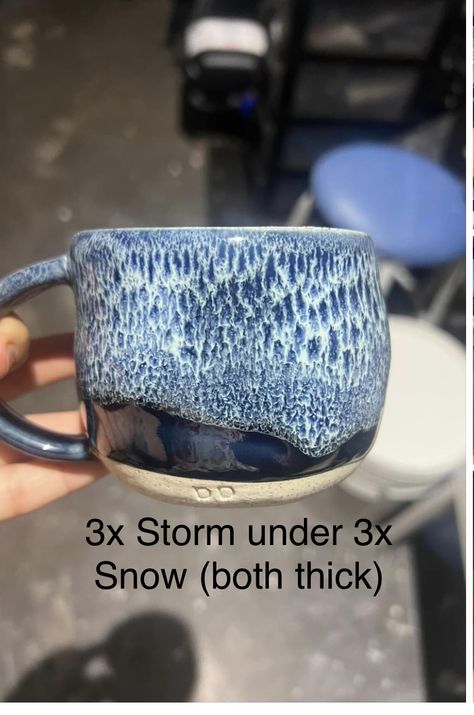 Snow Over Storm Glaze, Amaco Snow Combinations, Snow Glaze Combinations, Amaco Snow, Snow Glaze, Glazing Ideas, Clay Classes, Glaze Combinations, Glaze Combos