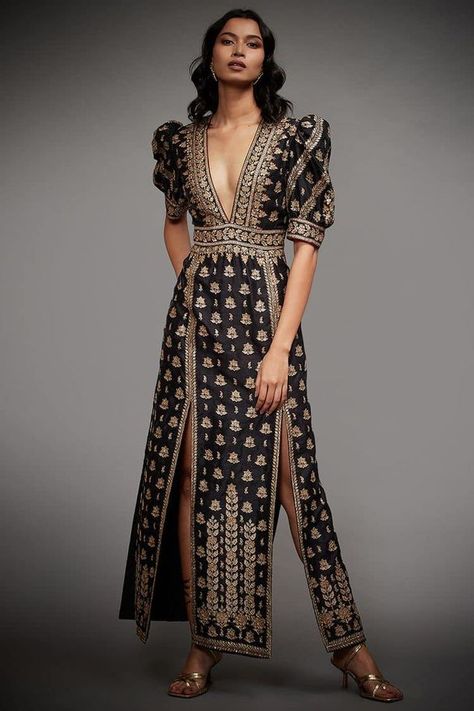 Black Embroidered Dress, Ritu Kumar, Indian Dresses Traditional, Traditional Indian Outfits, Stylish Party Dresses, Party Wear Indian Dresses, Indian Fashion Designers, Indian Attire, Lehenga Designs