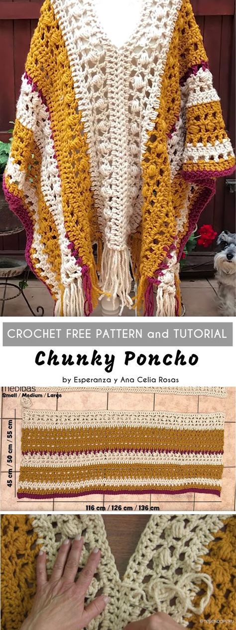 Easy Crochet Wearables, Crocheted Ponchos, Crochet Poncho Free Pattern, Poncho Crochet, شال كروشيه, Crochet Shawl Pattern Free, Crochet Poncho Patterns, Trendy Sewing, Poncho Pattern