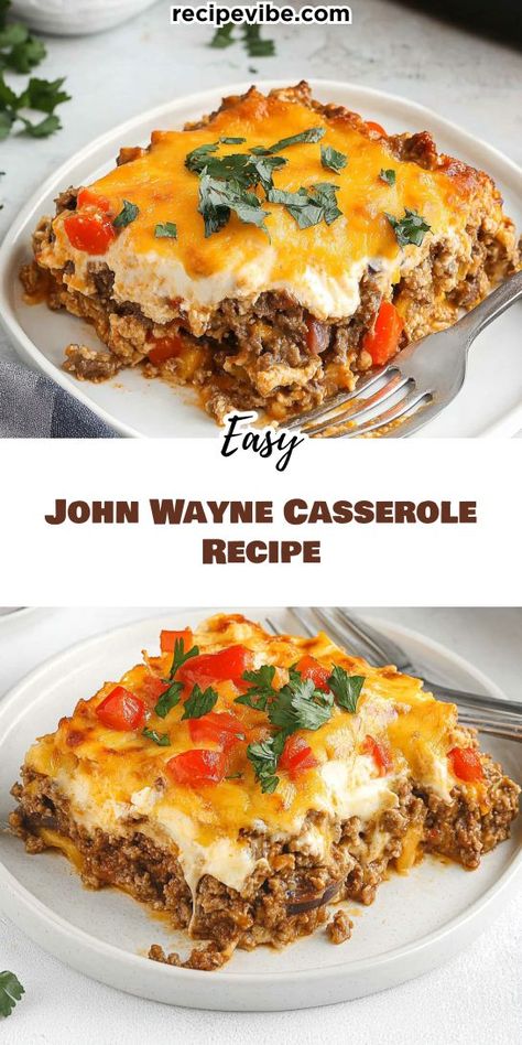 Ever wondered how to create a crowd-pleasing casserole that’s both filling and flavorful? The John Wayne Casserole Recipe is just what you need! With ground beef and savory toppings, it’s sure to become a family favorite. Save this recipe for your go-to meal ideas! Johnny Wayne Casserole, Tamale Casserole With Jiffy, John Wayne Casserole Recipe, John Wayne Casserole, Tamale Casserole, Favorite Casserole Recipes, Ground Beef Casseroles, Ground Beef Casserole Recipes, Hearty Comfort Food