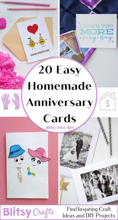 20 Homemade DIY Anniversary Cards Ideas - Blitsy Anniversary Cards To Make Simple, Make Anniversary Card, 8 Year Anniversary Card Ideas, Anniversary Cards Handmade Easy, Anniversary Cards For Couple Handmade, Anniversary Cards Handmade Funny, Homemade Wedding Anniversary Cards, Handmade Anniversary Cards For Husband Diy, Wedding Anniversary Cards To Make