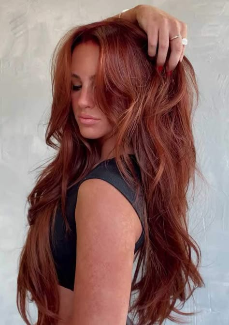 16 Fall Hair Color Ideas That Are Trending Now For Brunettes, Blondes, and Redheads Honey Red Hair, Izzy Hale, Copper Hair Dark, Amber Hair, Hairstyles List, Red Hair Inspo, Ginger Hair Color, Copper Hair Color, Hair Color Auburn