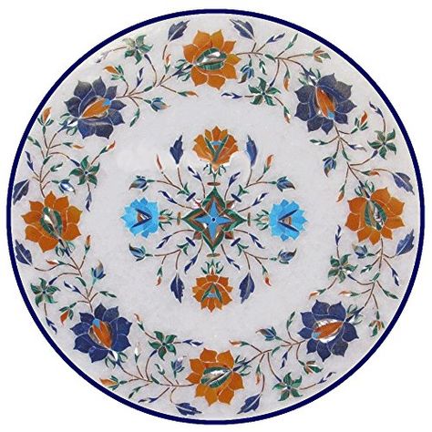 craftslook Marble Inlay Table Top 5062 Coffee Round Table, Marble Inlay Table Top, Inlay Table Top, Marble Inlay Table, Inlay Table, Round Table Top, Marble Inlay, Flowers Design, Furniture Kitchen