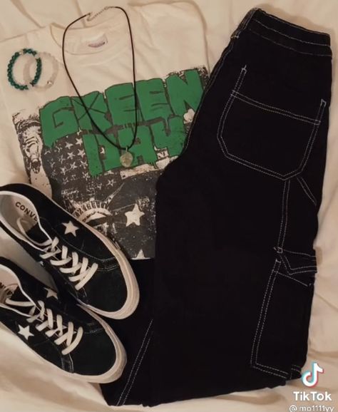 Green Day Outfit Ideas, Downtown Outfits, Black Converse, Swaggy Outfits, Green Day, Swag Outfits, Dream Clothes, Retro Outfits, Grunge Outfits