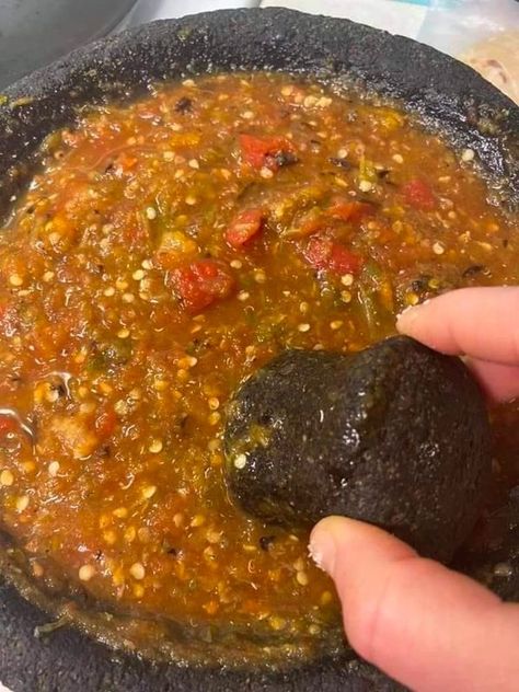 Morita Salsa Recipe, Molcajete Salsa Recipe, Molcajete Recipe, Salsa Picosa, Mexican Salsa Recipes, Mexican Salsa, How To Make Salsa, Spanish Recipes, Homemade Salsa