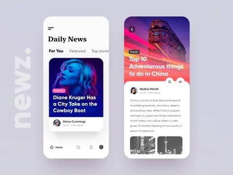 News App Ui Design, Ui Cards Design, Card Ui Design Website, Card News Design, Blog Ui Design, News App Design, Cards Ui Design, News App Ui, Vijay Verma