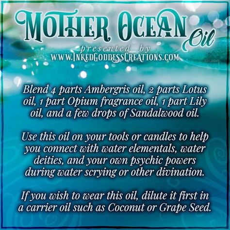 Seashells Witchcraft, Magick Altar, Water Magick, Magick Oil, Diy Essential Oil Recipes, Water Witch, Secret Crush Quotes, Magick Spells, Love Oil