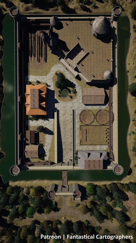 This mega sized map spans the entire castle grounds, from gatehouse to castle keep. There’s plenty of room for large scale battles inside or outside the walls. To recap, this castle features a gatehouse, guardhouse, training grounds, stables, blacksmith, servants’ quarters/inn, vineyard, and the keep proper. #roll20 #roll20maps #ttrpg #rpg #tabletop #fantasy #map #battlemap #dndbattlemap #fantasy map #vtt #dnd #d&d #fantasy #dmsguild #abandonded #castle Castle Training Grounds, Training Grounds Fantasy Art, Fantasy Training Grounds, Servants Quarters, Training Grounds, Castle Keep, Castle Grounds, Castle Floor Plan, Castle Fortress