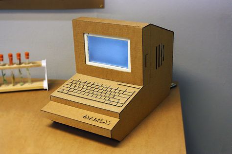 . Cardboard Computer, Model For School Project, Stop Frame Animation, Computer Diy, Project Paper, Laser Cut Paper, Baby Play Gym, Cool Electronics, Gadgets Technology Awesome