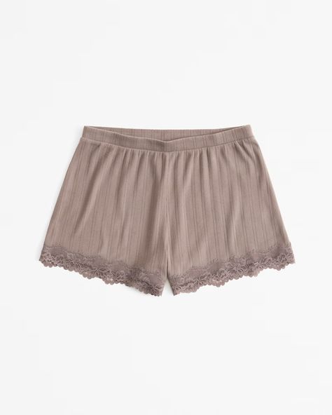 Women's Lace and Pointelle Sleep Short | Women's Intimates & Sleepwear | Abercrombie.com Sleep Shorts Womens, Womens Matching Sets, Cute Pjs, Women's Sleepwear, Sleep Shorts, Sleepwear & Loungewear, Suits Coats, Athletic Fits, Women Lace