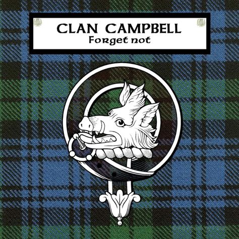 Clan Campbell Tartan, Badge & Motto Unique Surname, Unique Surnames, Clan Buchanan, Clan Campbell, Campbell Clan, Campbell Tartan, Scottish Clans, Poster Size, Tartan