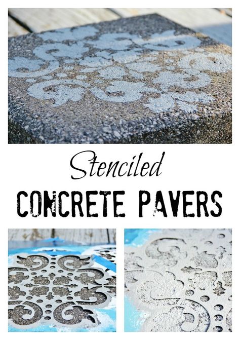 Stenciled Concrete Pavers Stenciled Concrete, Paint Concrete Patio, Stencil Concrete, Thistlewood Farms, Patio Pergola, Hobby Craft, Concrete Pavers, Concrete Projects, Stamped Concrete