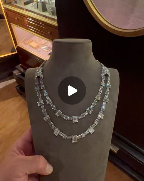 FD GALLERY on Instagram: "Art Deco Double Row Diamond Necklace The front designed as tiered rows of baguette and rectangular-cut diamonds, gathered by round and baguette cut diamond set scrolling motifs to either side, to the baguette and rectangular-cut diamond line back, mounted in platinum, circa 1930 Size/Dimensions: Inner circumference 16 3/4 inches Diamonds: Approximate total diamond weighing 70.00-75.00 carats, G-I Color, VS-SI Clarity, Marked: French assay marks for platinum and gold, maker’s marks JC Gross Weight: 53.7 grams Accompanied by 6 GIA Reports" Maker’s Mark, Baguette Cut Diamond, Diamond Set, Baguette Cut, Instagram Art, Front Design, The Row, Diamond Necklace, Diamond Cuts