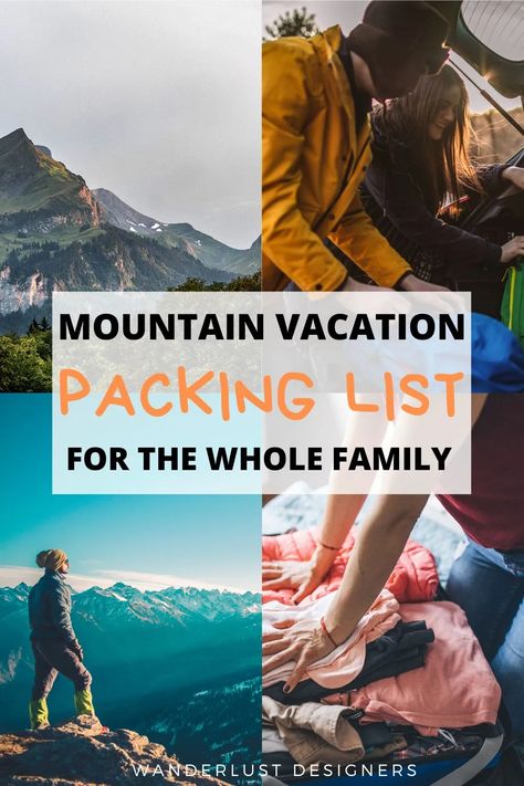 Mountain vacation packing list | Are you packing for a mountain vacation with a bit of hiking thrown in? Well, this packing list for a mountain vacation will make it easier to prepare! | mountain vacation packing list kids | summer mountain vacation packing list | family mountain vacation packing list Mountain Vacation Packing List, Summer Mountain Vacation, Packing List Kids, Weekend Packing List, Vacation List, Weekend Packing, Vacation With Kids, Vacation Packing List, Mountain Vacation