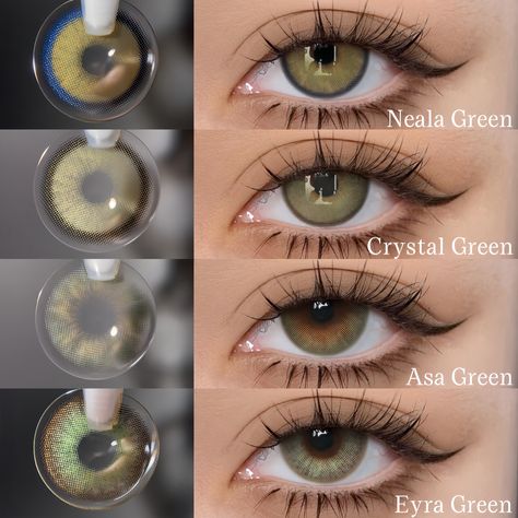 Four captivatingly natural green contacts. 🌿Not only are they super cute and comfortable, but they can also be customized with your prescription! 💚⁠⁠⁠⁠⁠⁠⁠⁠⁠⁠⁠⁠⁠⁠⁠⁠ ⁠--- #just4kira #shades #greenlenses #lenses #greencontacts #coloredcontacts #beauty #love #comfort #browneyes Lens For Brown Skin, Lenses For Indian Skin, Contact Lenses For Brown Eyes, Green Contact Lenses, Natural Contact Lenses, Eye Lens Colour, Green Contacts Lenses, Natural Color Contacts, Colored Eye Contacts