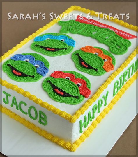 Ninja Turtle Birthday Cake, Teenage Mutant Ninja Turtle Cake, Tmnt Cake, Tmnt Birthday, Ninja Turtles Birthday Party, Tmnt Party, Ninja Turtle Cake, Birthday Sheet Cakes, Ninja Turtle Birthday